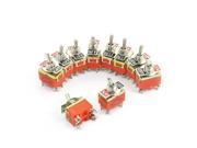 10 Pcs DPST ON OFF 2 Position Panel Mounted Toggle Switch 250V 25A