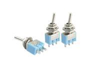 AC125V 6A Panel Mounting SPDT 3 Pin Soldering Mini Toggle Switch 3 Pcs