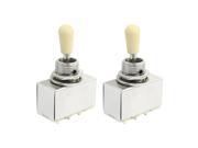 2 Pcs Chrome Box Plastic Knobs 3 Way Closed Toggle Switch for Electric Guitar