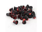 30Pcs Red Nonslip Grip Potentiometer Rotary Control Knobs Caps 6mm Dia Hole