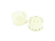 Unique Bargains 2Pcs White Clear Round Insulated Guitar Voice Adjustable Rotary Knob