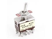 DPDT ON ON 2 Way 6 Screw Terminals Toggle Switch 15A AC 250V