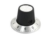 Black 15mm Top 6mm Shaft Insert Dia Potentiometer Knob Cap w Turn Counting Dial