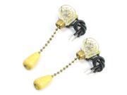 2pcs On Off Ceiling Fan Canopy Pull Chain Switch 6A 125VL Gold Tone
