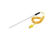 K Type 0 to 500 Celsius Scale 200mm x 3mm Probe Coiled Thermocouple 1.2M