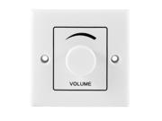 Wall Mounted Plate Rotary Knob Volume Control Switch AC 100 120V White