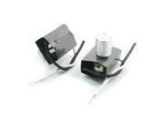 2pcs 1 3A 220V Rotary Knob Lamp Light Dimmer Control Dimming Switch Silver Tone