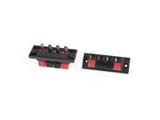 2 Pcs Red Black Double Row 4 Pin Push in Type Speaker Terminal Spare Parts