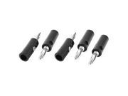 5 Pcs Black Audio Speaker 6mm Cable Connecting Screw Type Banana Plug