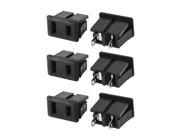 AC 125V 15A Panel Mounted Power Socket Adapter 6 Pcs Black for US 2Pin Plug