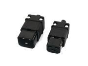 Pair AC 250V 16A Plastic IEC320 C19 C20 Power Cord Connector Adapter