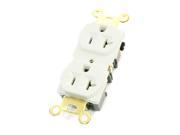AC 125V 20A US Socket 2 Outlet Power Cable Connector Adapter White