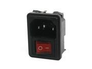 Panel Mount Red Rocker Switch IEC320 C14 Plug Power Socket AC 250V 10A