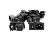 10Pcs 3 Position 3P SPST Rocker Switch IEC320 C14 Inlet Power Socket AC 10A 250V