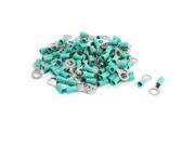 100Pcs Green PVC Insulating Sleeve Ring Terminals Cable Lug RV5.5 8 AWG12 10