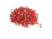 1000Pcs Pipe Pre Insulation Terminal Tube Connector Red for 10AWG Wire