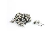 Unique Bargains 25Pcs Silver Tone Metal Linkage Stoppers 11 x 3 x 2mm for Steel Wire