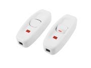 AC 250V 10A ON OFF Button Electric Control In Line Switch White 2 Pcs