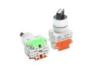 600V 10A 22mm Thread DPST 1NO 1NC ON OFF Rotary Selector Switch 2Pcs