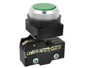 AC 300V 10A SPST 33mm Thread Momentary Green Push Button Micro Switch