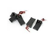 Unique Bargains 5 PCS Dual Wired Black Plastic 9V Battery Holders Cases Cell Boxes