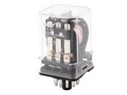 Motor Control 11 Pin 3P2T DIN Rail Electromagnetic Relay AC 220V Coil
