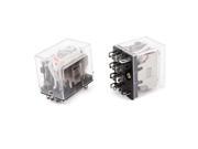 AC 200 220V Coil 4PDT 14 Pin Red LED Lamp General Purpose Power Relay 2 Pieces