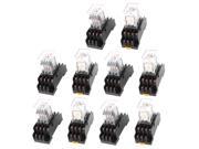 10Pcs AC 380V Coil 4PDT 14 Pin Red LED General Purpose Power Relay w Socket Base