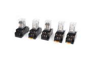 AC 110 120V Coil 3PDT 11 Pin Red LED General Purpose Power Relay 5 Pcs w Socket