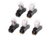 AC 110 120V Coil DPDT 8 Pin Red LED General Purpose Power Relay 5 Pcs w Socket