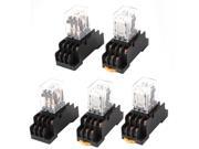 AC 24V Coil 3PDT 11 Pin Red LED General Purpose Power Relay 5 Pcs w Socket
