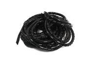 10mm x 6M Spiral Cable Wire Wrap Band Computer Manage Cord Black