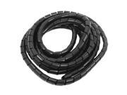 16mm x 4M Spiral Cable Wire Wrap Band Computer Manage Cord Black