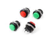 4Pcs AC125V 3A AC250V 1.5A Green Red Head Momentary Pushbutton Switch SPST