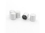 5 x Volume Control Rotary Knobs Silver Tone for 6mm Dia Shaft Potentiometer