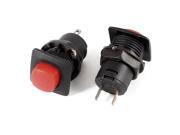 2 Pcs AC 125V 3A 250V 1.5A Off On SPST Momentary Locked Push Button Switch Red