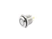 16mm Blue Ring LED 4 Terminal Pin Momentary Push Button Switch 1NO DC 24V