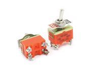 AC 250V 15A DPST ON OFF 2 Positions Latching Toggle Switch E TEN1221 2pcs