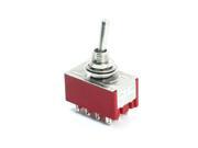 6mm Panel Mount 4PDT ON OFF ON 3 Position Power Control Toggle Switch AC 250V 2A