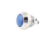 12mm Threaded SPST Momentary Blue Round Cap Pushbutton Switch AC 250V 3A