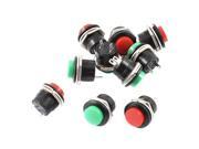 10 Pcs AC125V 3A 250V 1.5A Green Red Cap SPST Momentary Black Push Button Switch