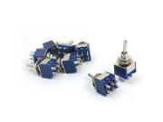 DPDT ON OFF ON Switching 3 Position 6 Pin Toggle Switch AC 125V 6A Blue 8pcs