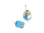 DPDT ON ON 2 Position 6 Pin Circuit Control Toggle Switch AC 125V 3A Blue 2pcs