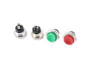 4pcs 2 Pins Green Red Head Momentary Pushbutton Switch SPST AC125V 3A 250V 1.5A
