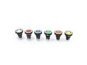 6Pcs 12V 22mm Thread SPDT 5Pin Latching 6 Colors Pilot Lamp Push Button Switch