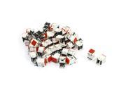 50 Pcs DPDT 6 Pin Self setting Momentary Control Red Cap Push Button Switch