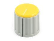 6mm Split Shaft Yellow Cap Stereo Radio Taper Potentiometer Volume Knob KN115