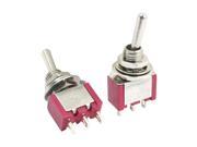 Unique Bargains ON OFF ON SPDT Momentary Rocker Type Mini Toggle Switch AC 250V 2A Red 2pcs