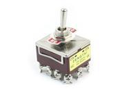 Panel Mount 12 Pin 4PDT ON ON 2 Position Toggle Switch AC 250V 15A Brick Red