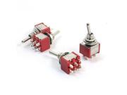 AC 120V 5A ON OFF ON 3 Positions Latching Electric Toggle Switch Red 4pcs